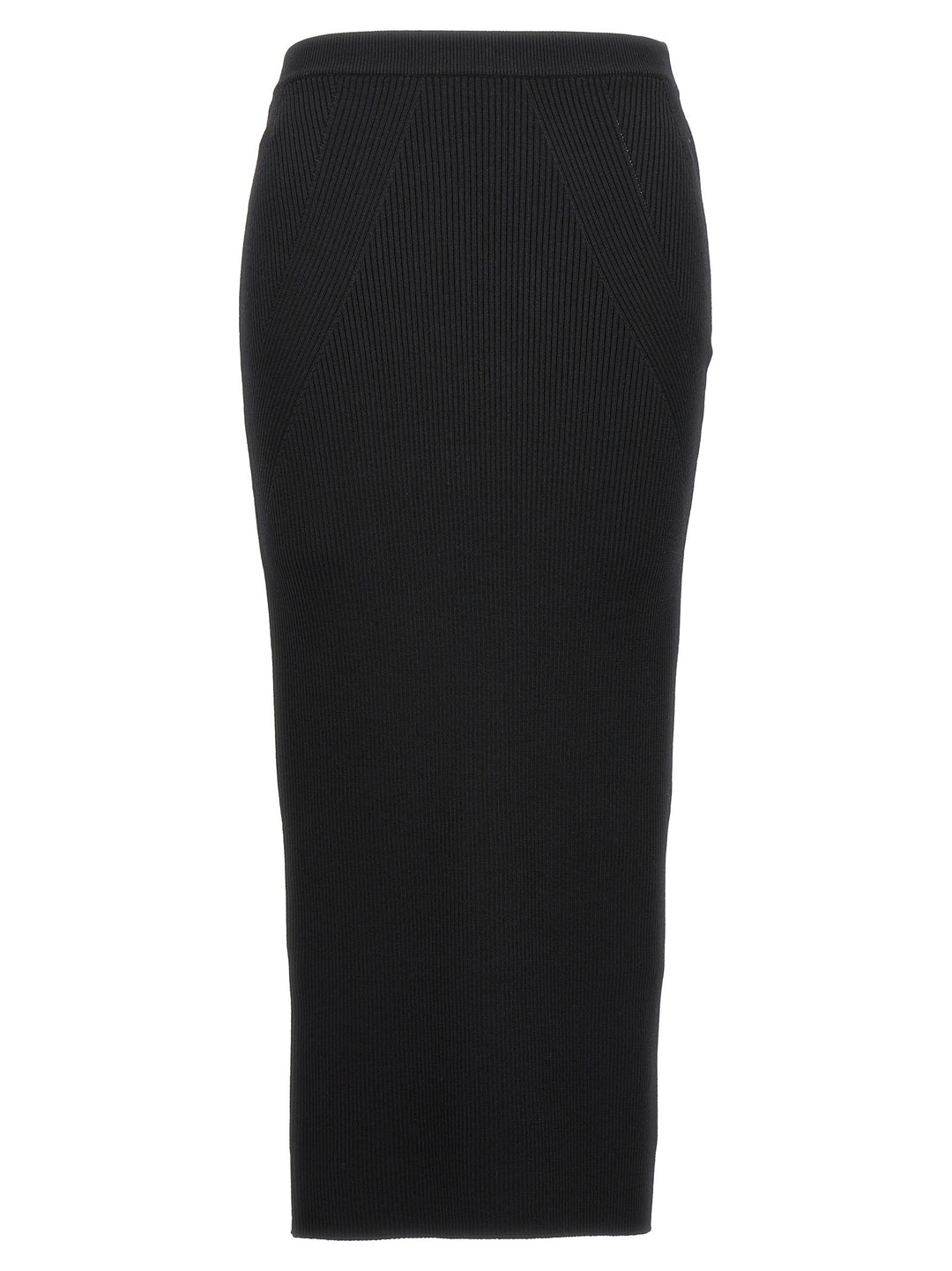 Ribbed Midi Skirt Skirts Black