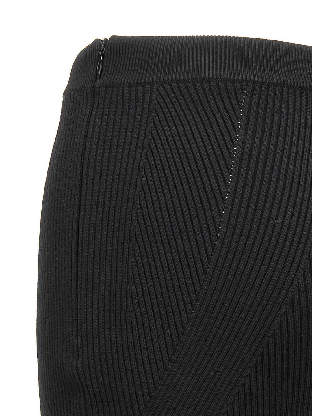 Ribbed Midi Skirt Skirts Black