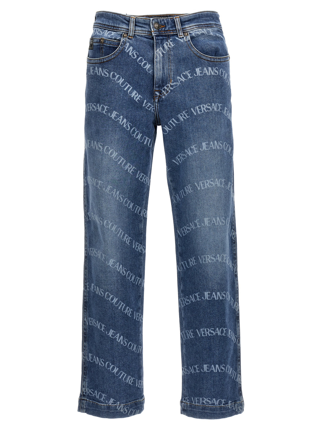 Logo Print Jeans Light Blue