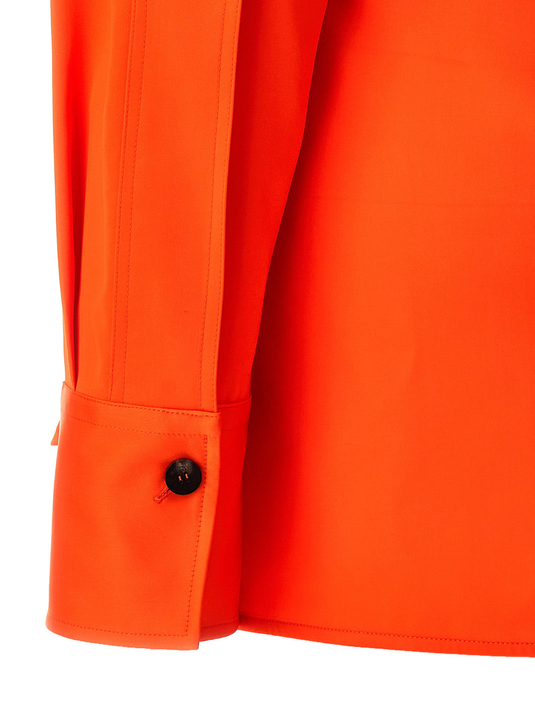 Satin Asymmetric Shirt Shirt, Blouse Orange