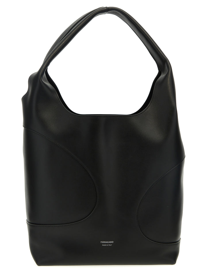 Cut-Out Shopping Bag Tote Bag Black