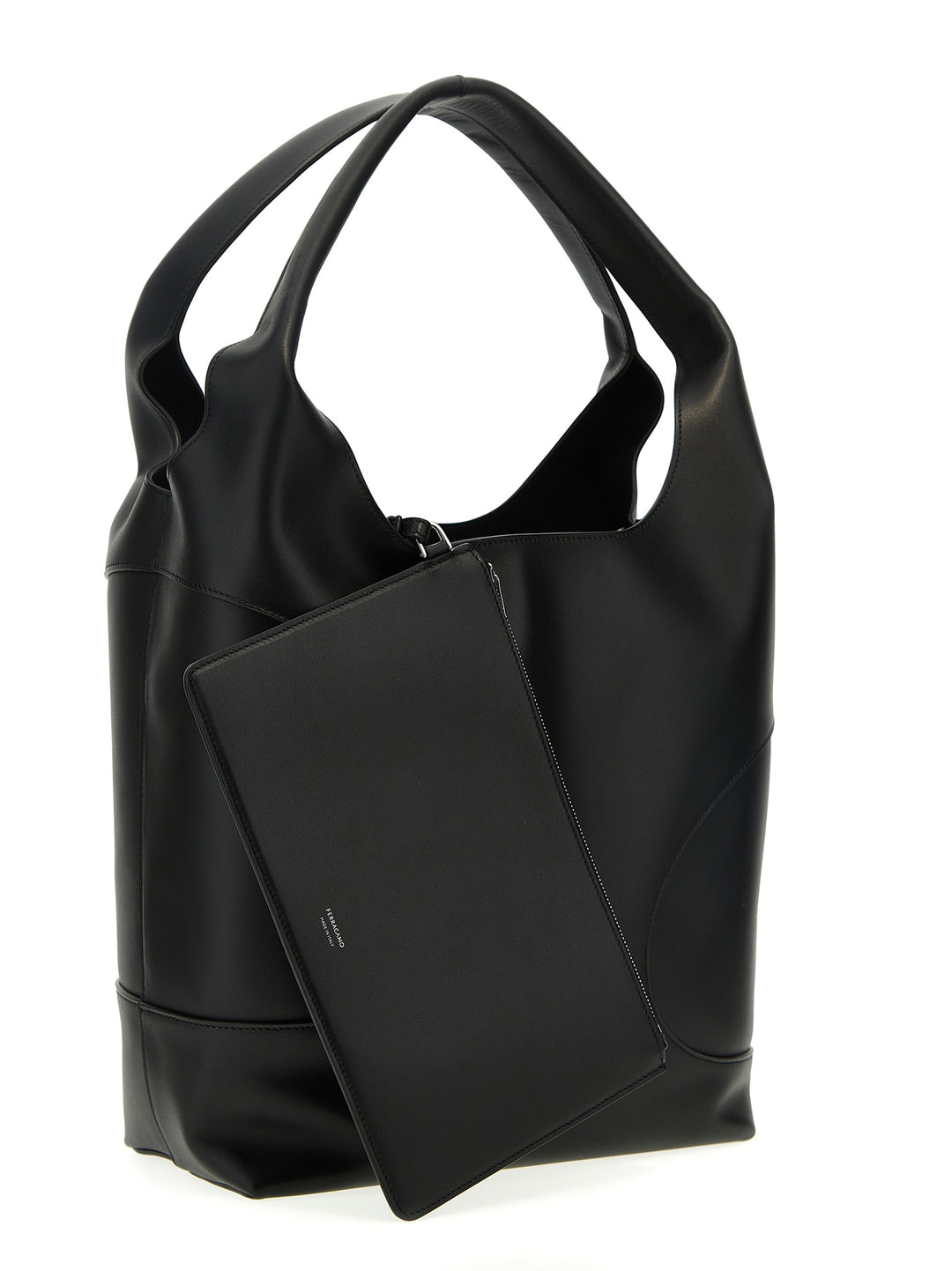 Cut-Out Shopping Bag Tote Bag Black