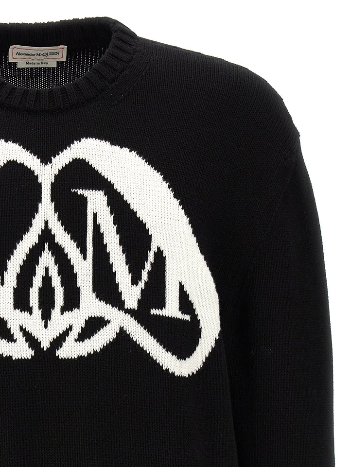 Logo Seal Sweater, Cardigans White/Black