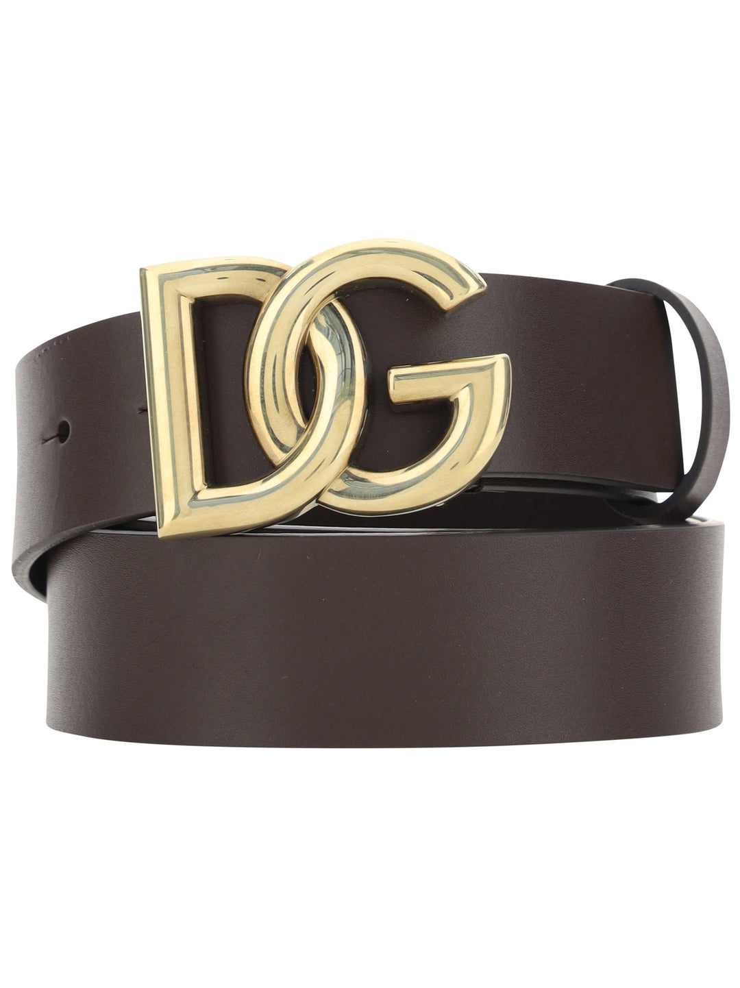 Leather logoed belt