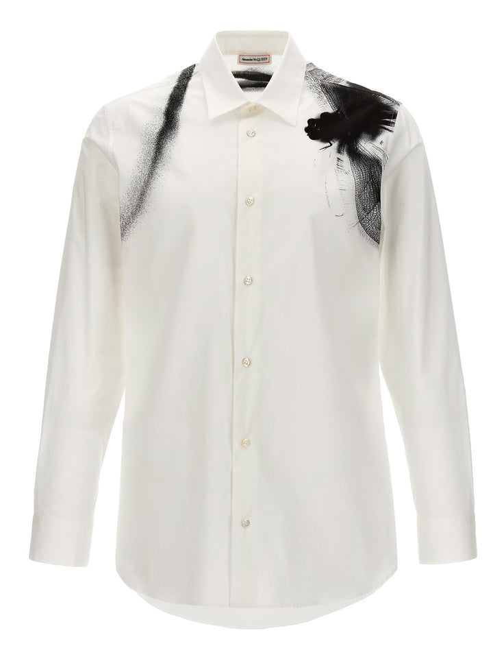 Printed Shirt Shirt, Blouse White/Black