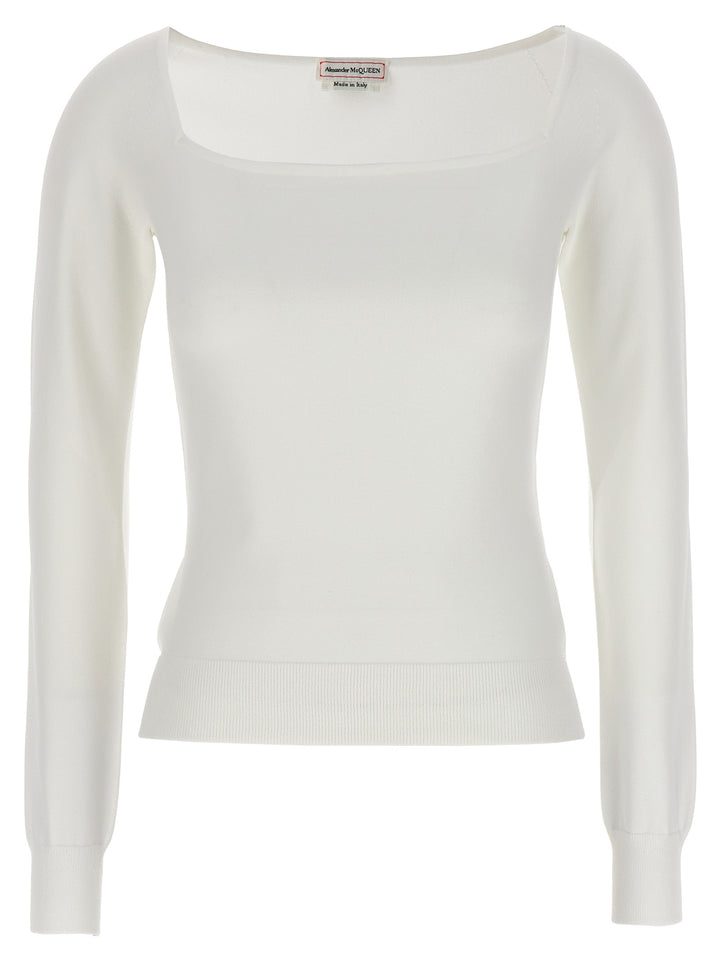 Square Neckline Top Tops White