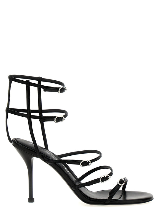 Strap Leather Sandals Black