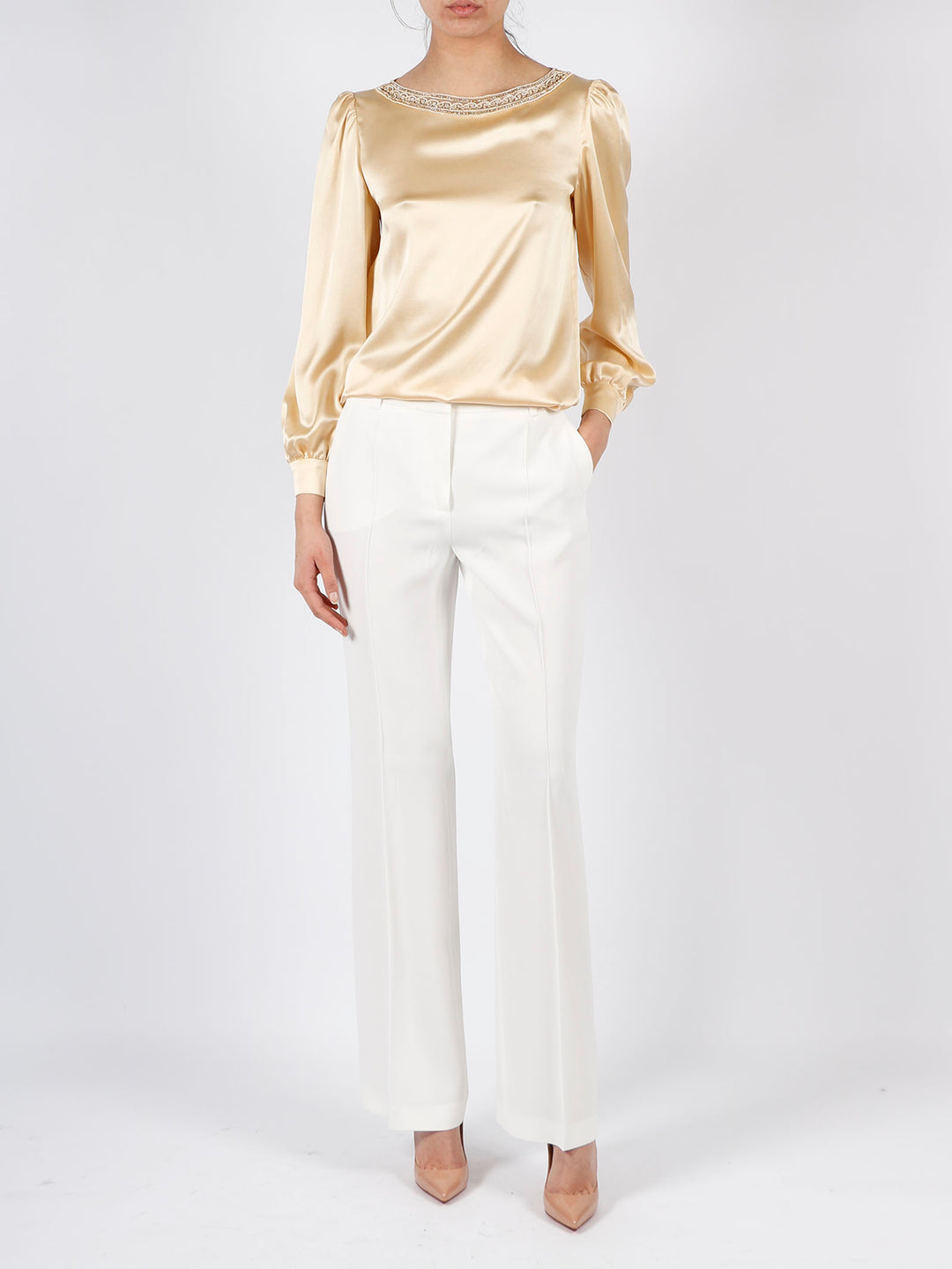 Tailored enver satin trousers