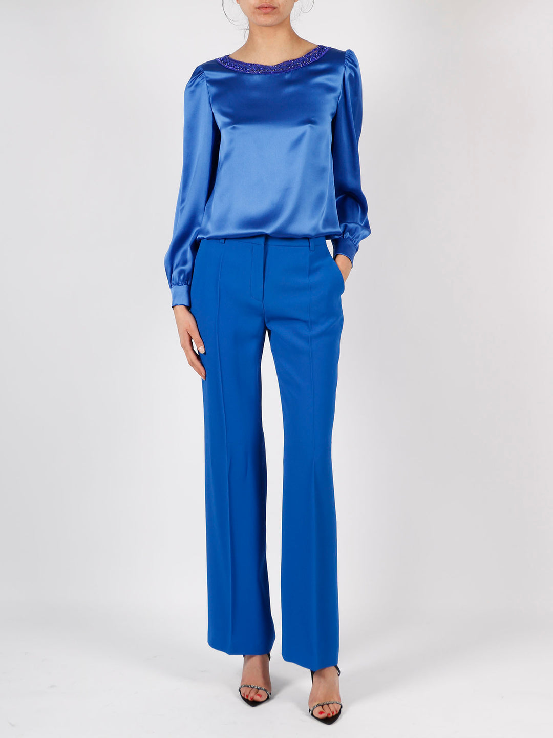 Tailored enver satin trousers