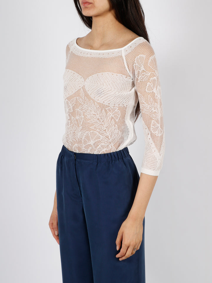 Viscose net knit top