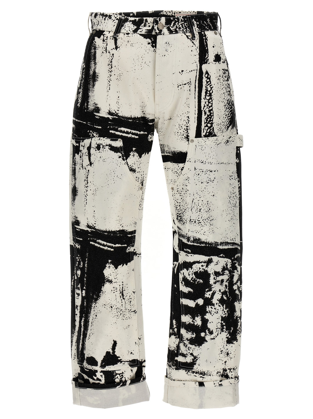 Fold Print Jeans White/Black