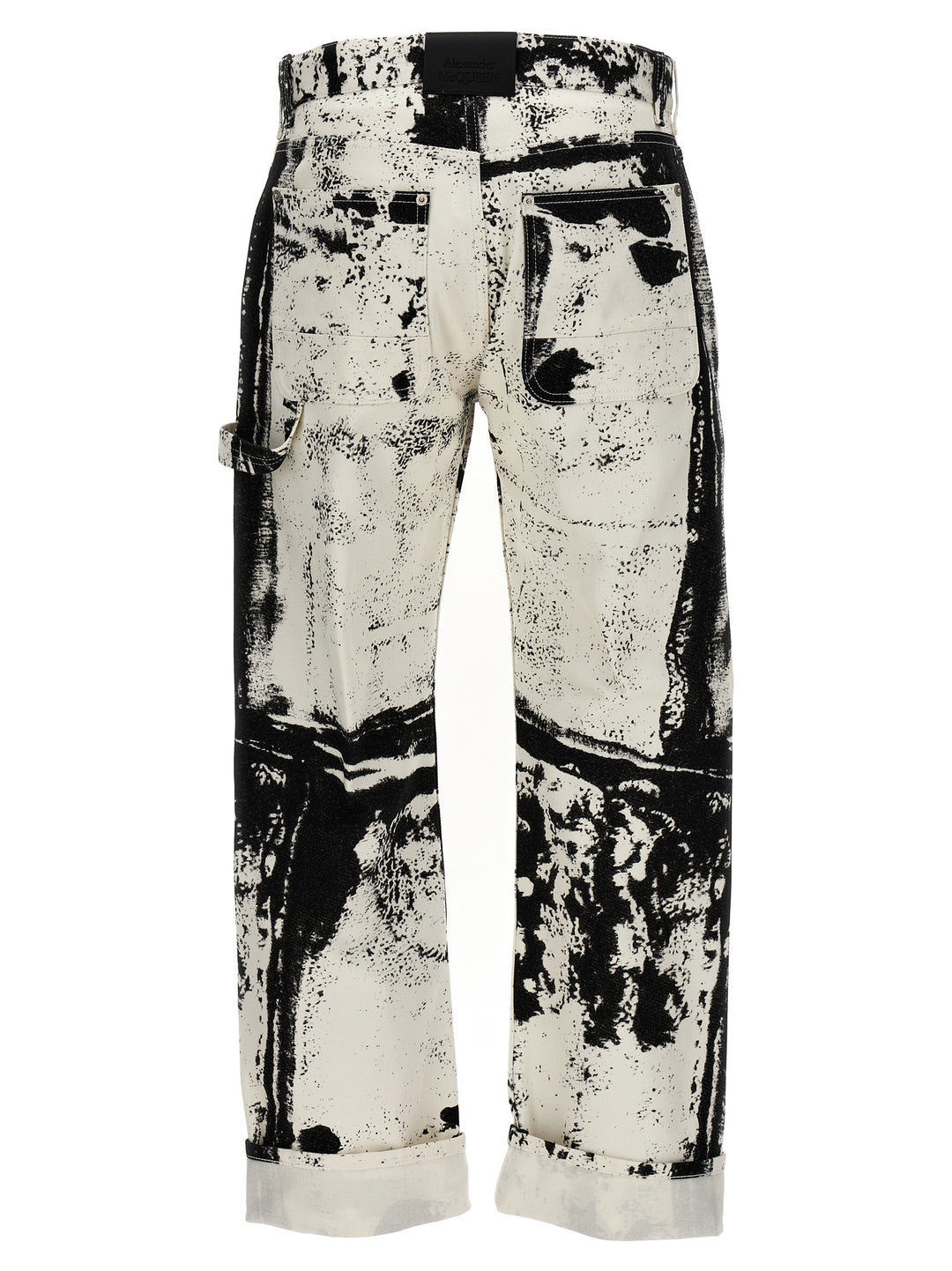 Fold Print Jeans White/Black