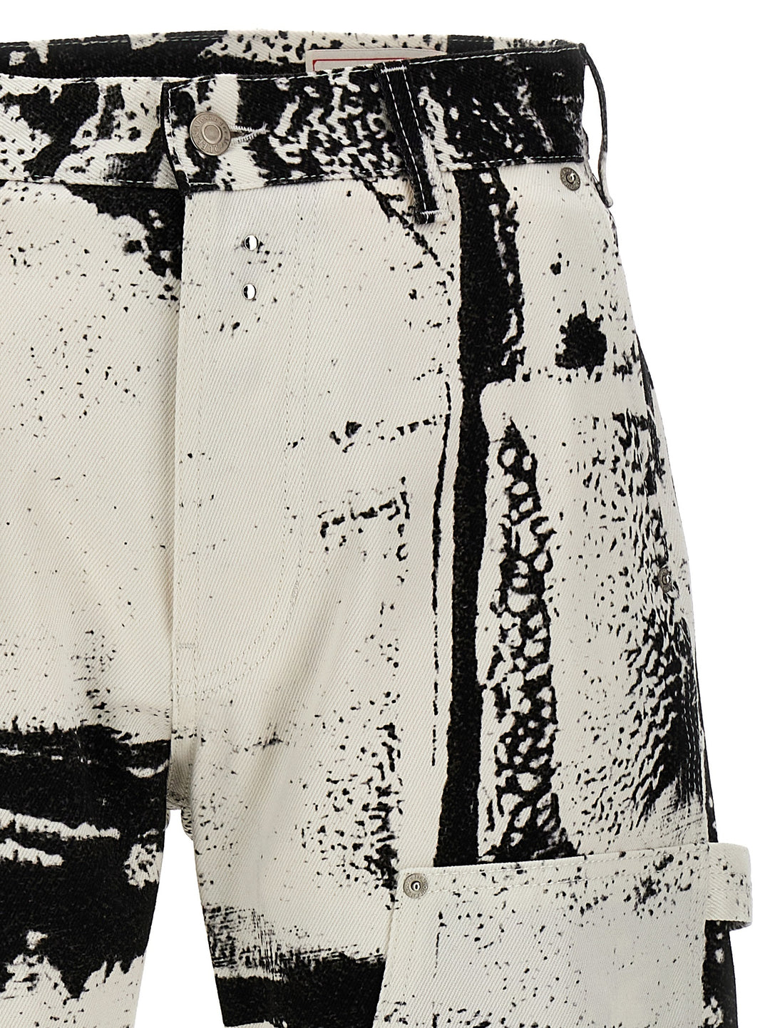 Fold Print Jeans White/Black