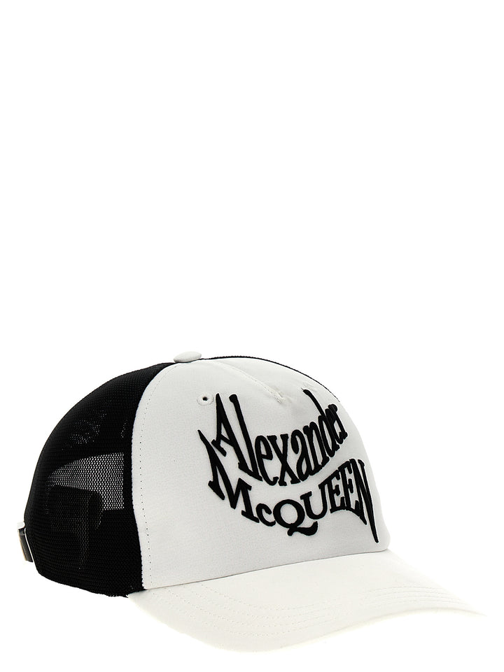 Warped Logo Hats White/Black