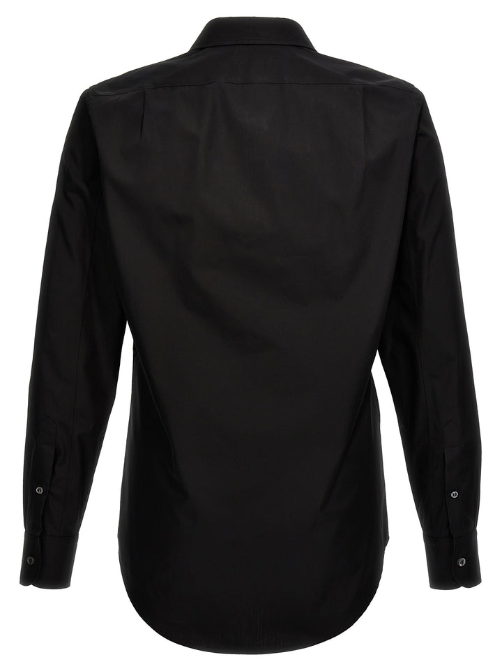 Embroidered Collar Shirt Shirt, Blouse Black