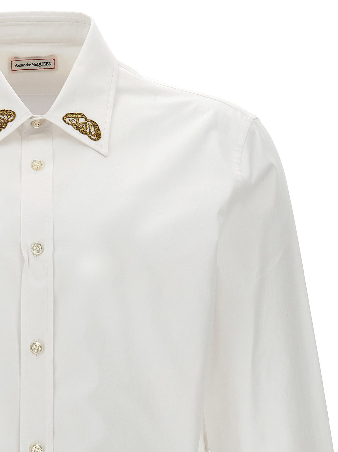 Embroidered Collar Shirt Shirt, Blouse White