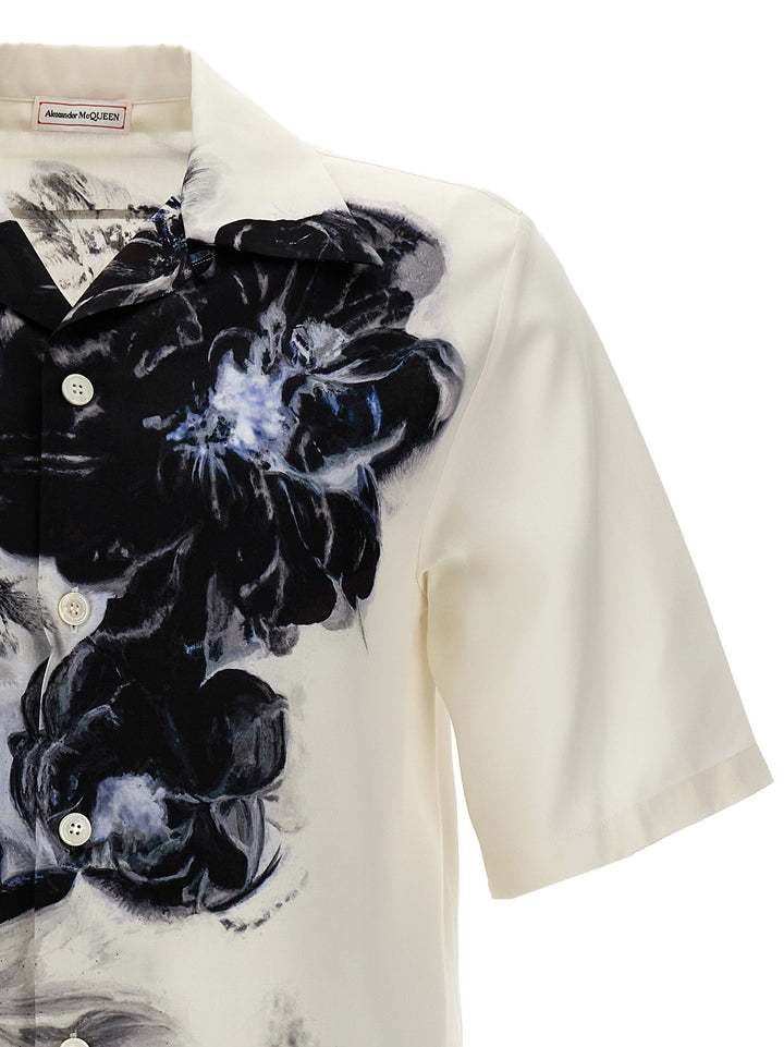 Dutch Flower Shirt, Blouse White/Black