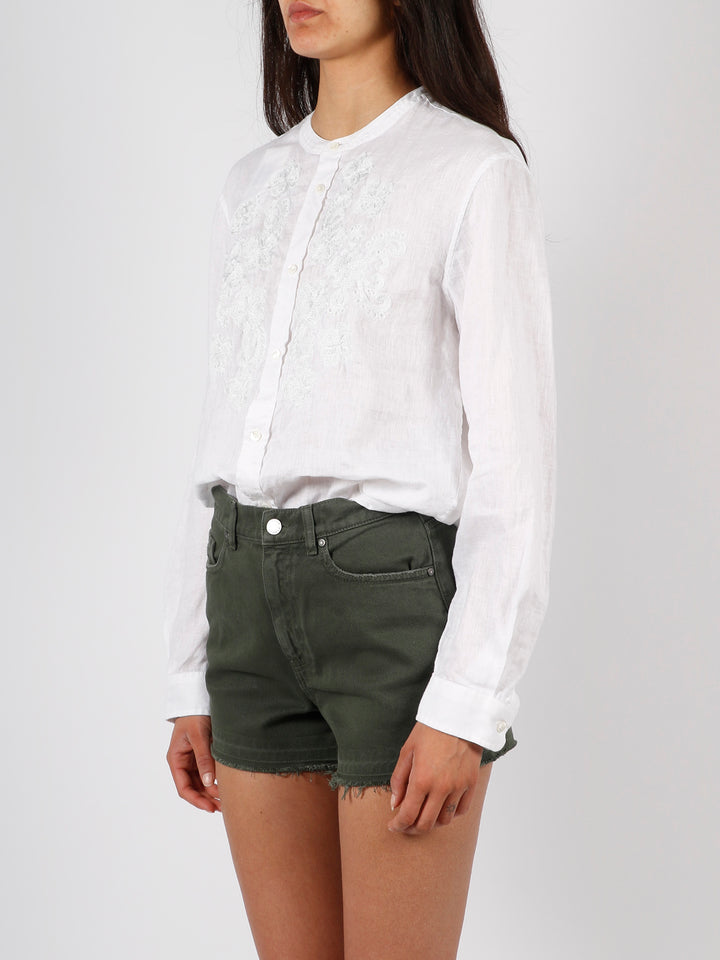 Embroidered linen shirt