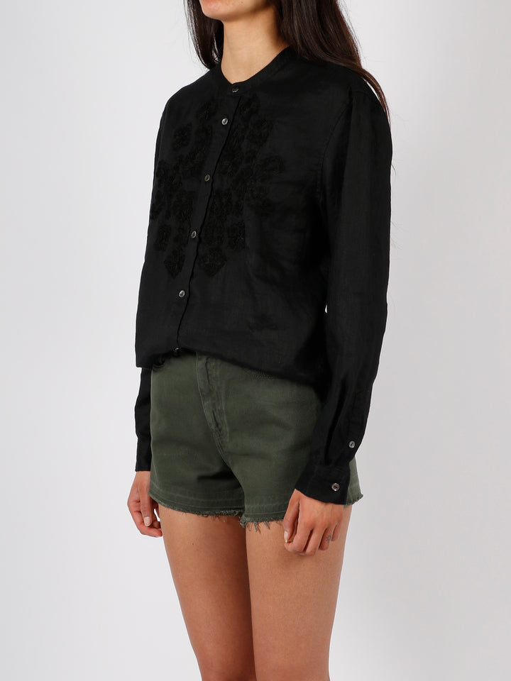 Embroidered linen shirt