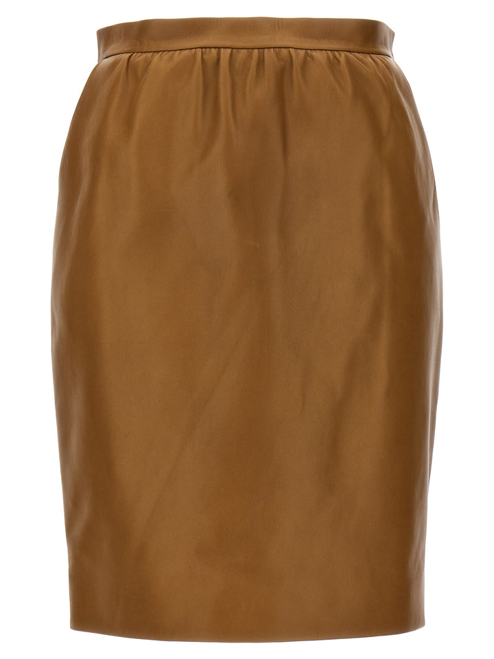 Leather Skirt Skirts Brown