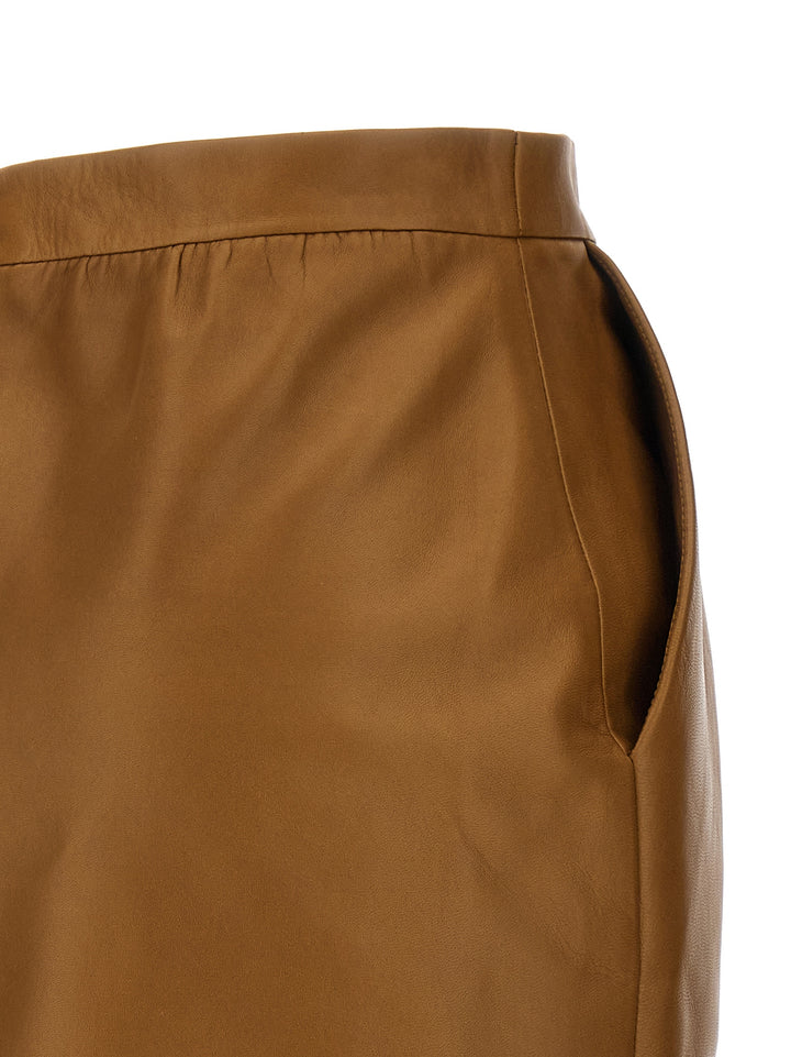 Leather Skirt Skirts Brown