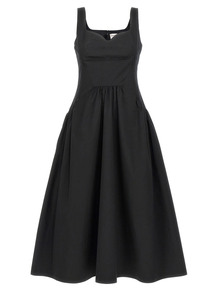 Heart Neckline Midi Dress Dresses Black