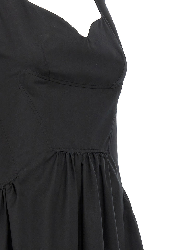 Heart Neckline Midi Dress Dresses Black