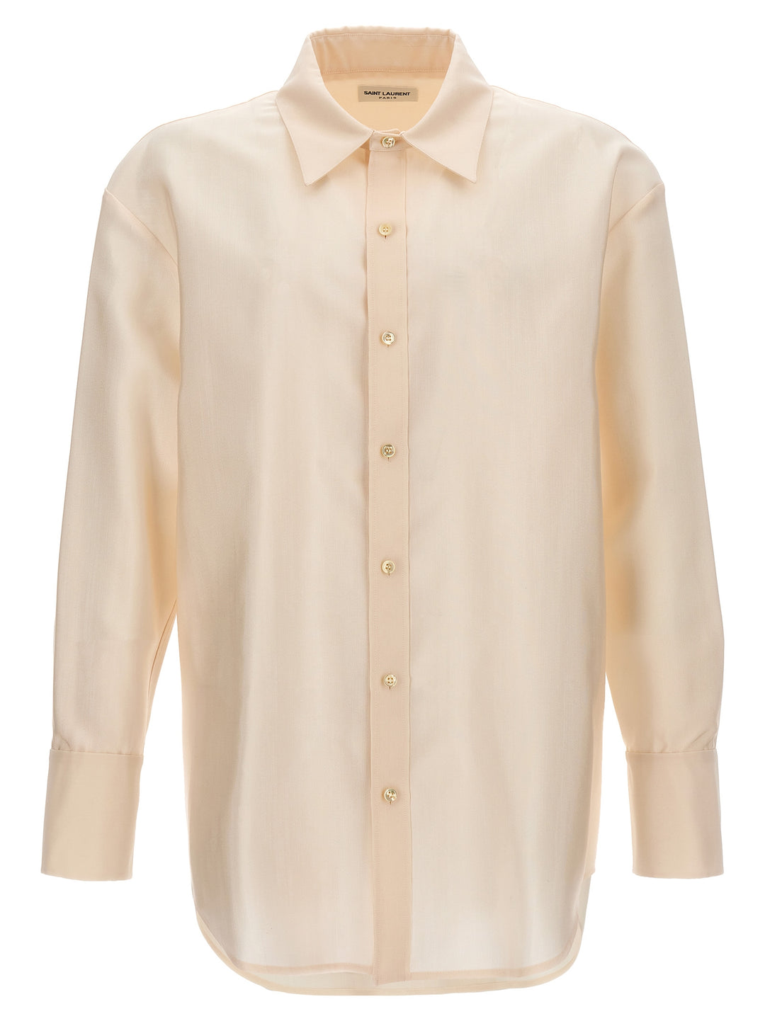 Saint Laurent Oversized Shirt In Faille - White