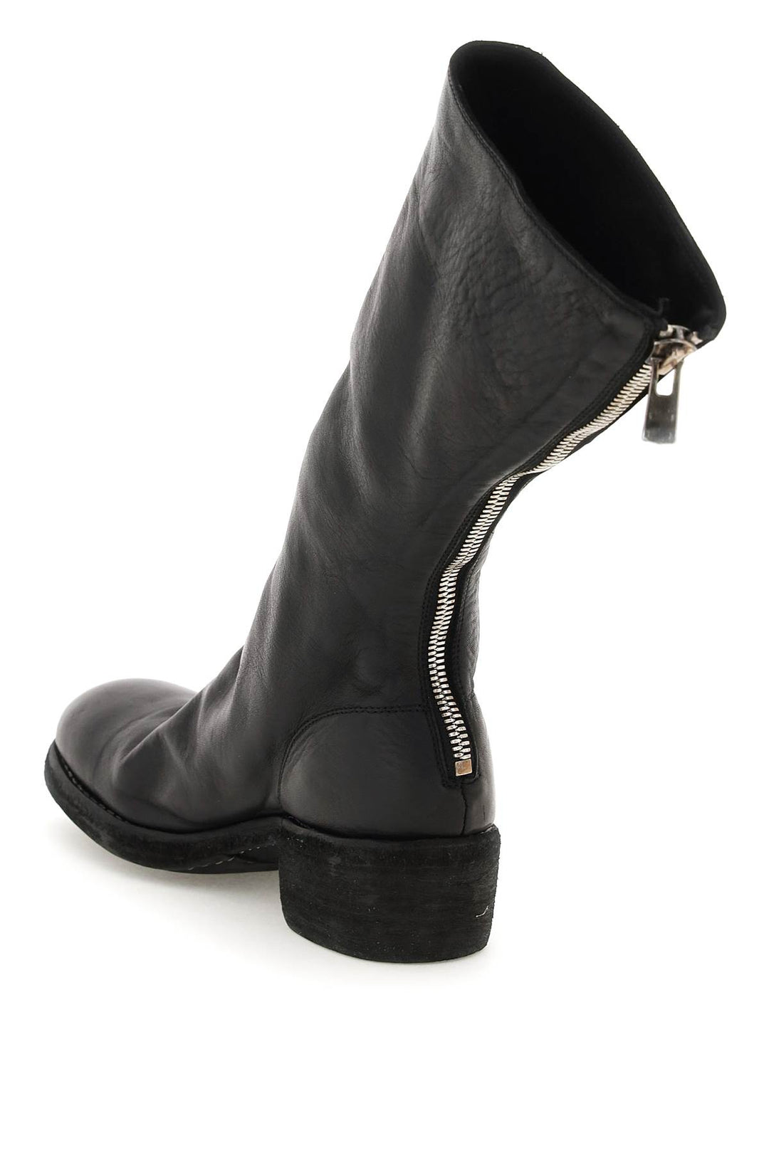 Leather Mid Calf Boots - Guidi - Women