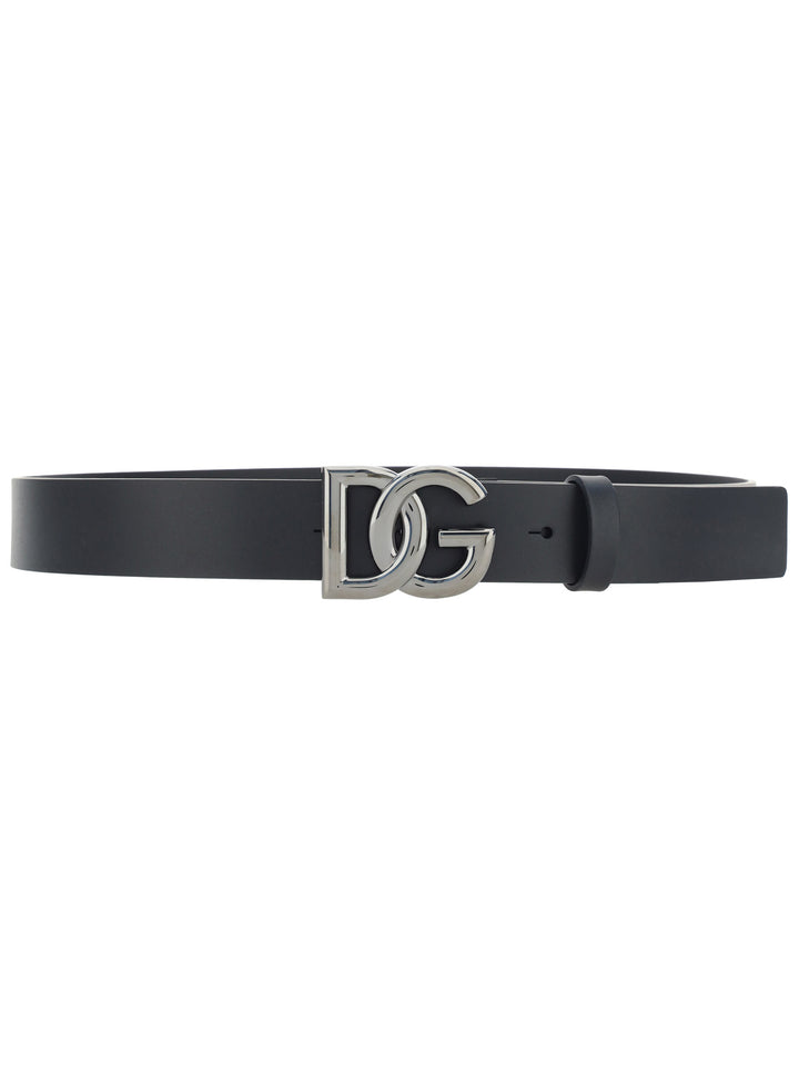 Leather logoed belt