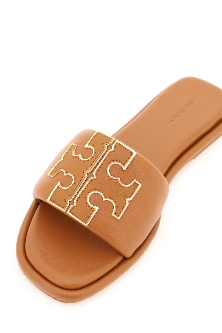 Double T Leather Slides - Tory Burch - Women