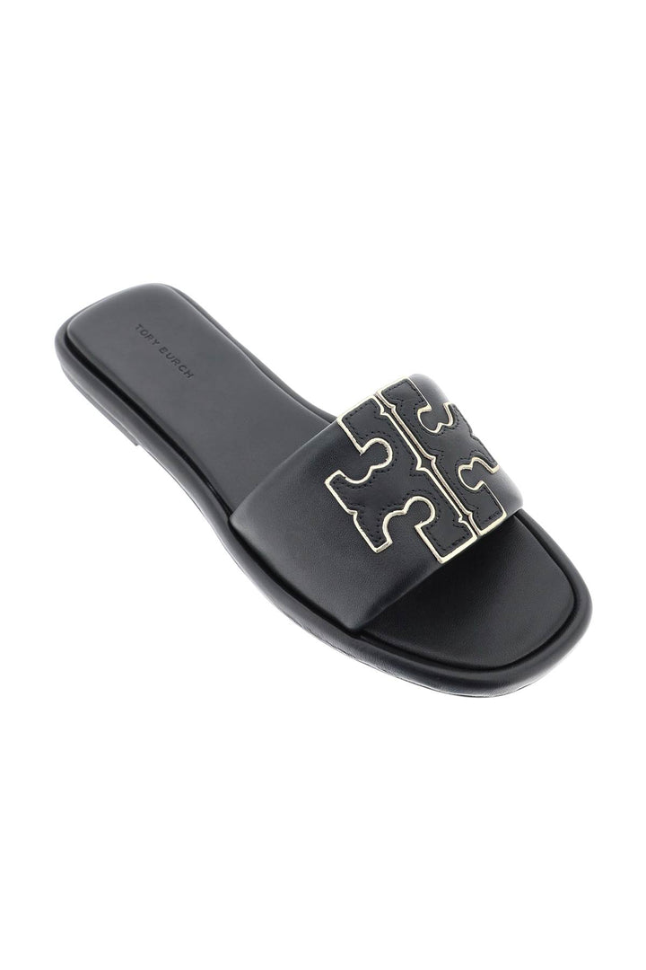 Double T Leather Slides - Tory Burch - Women