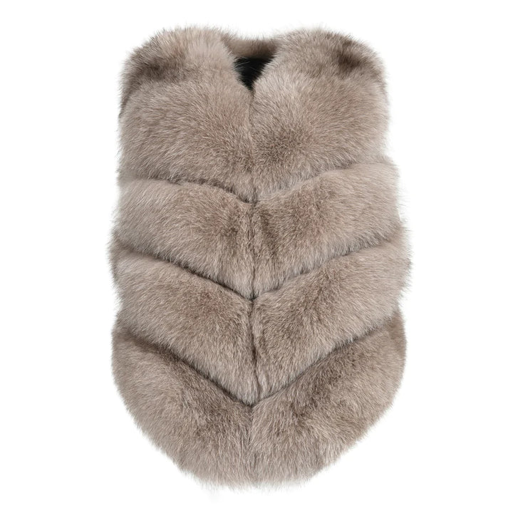 Ami Kaki Fox Fur Vest