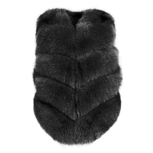Ami Black Fox Fur Vest