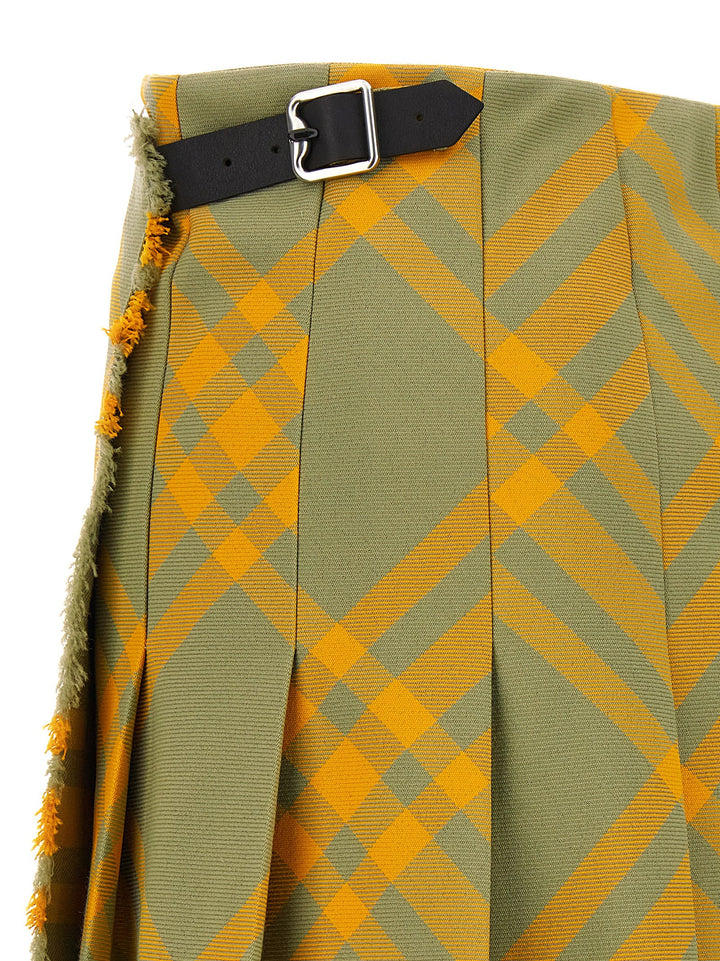 Check Kilt Skirt Skirts Yellow