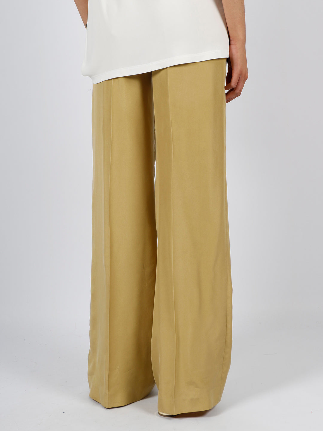 Wide silk habotai trousers