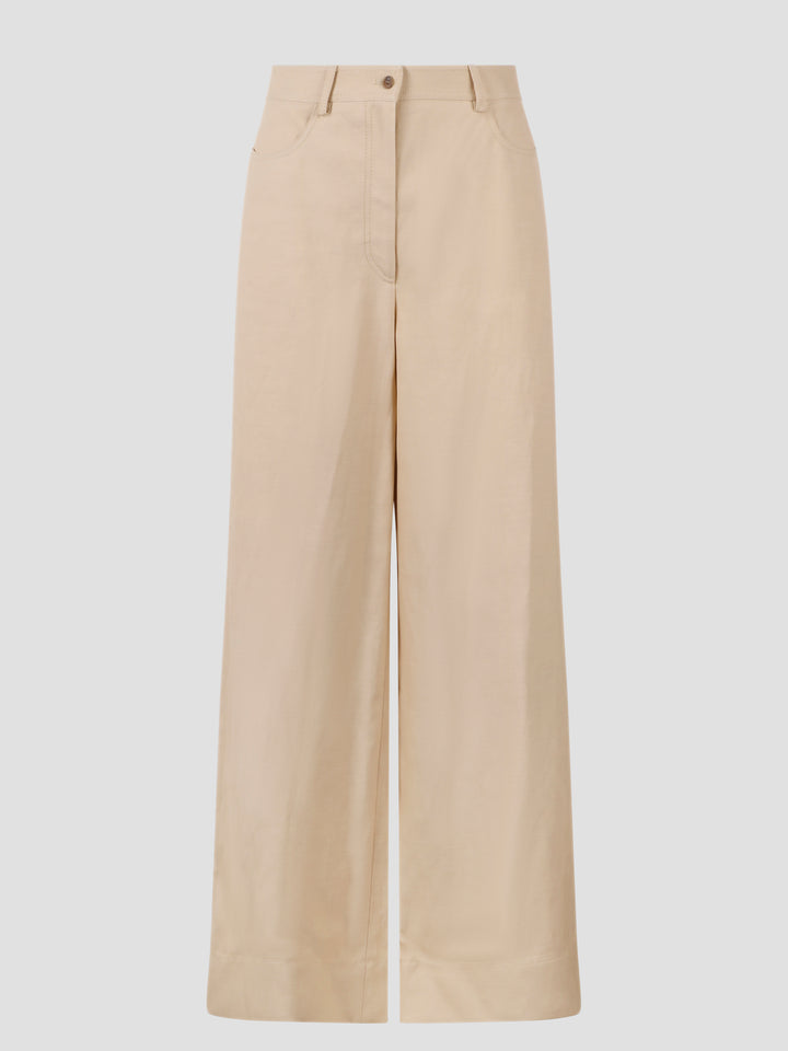 Linen blend palazzo trousers