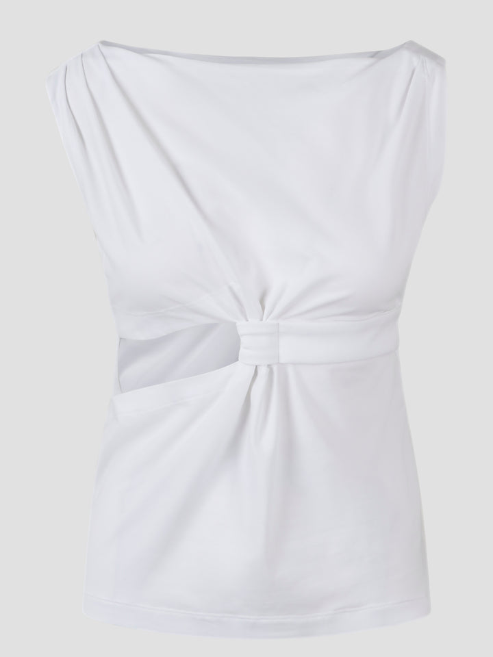 Eco-friendly jersey knot top