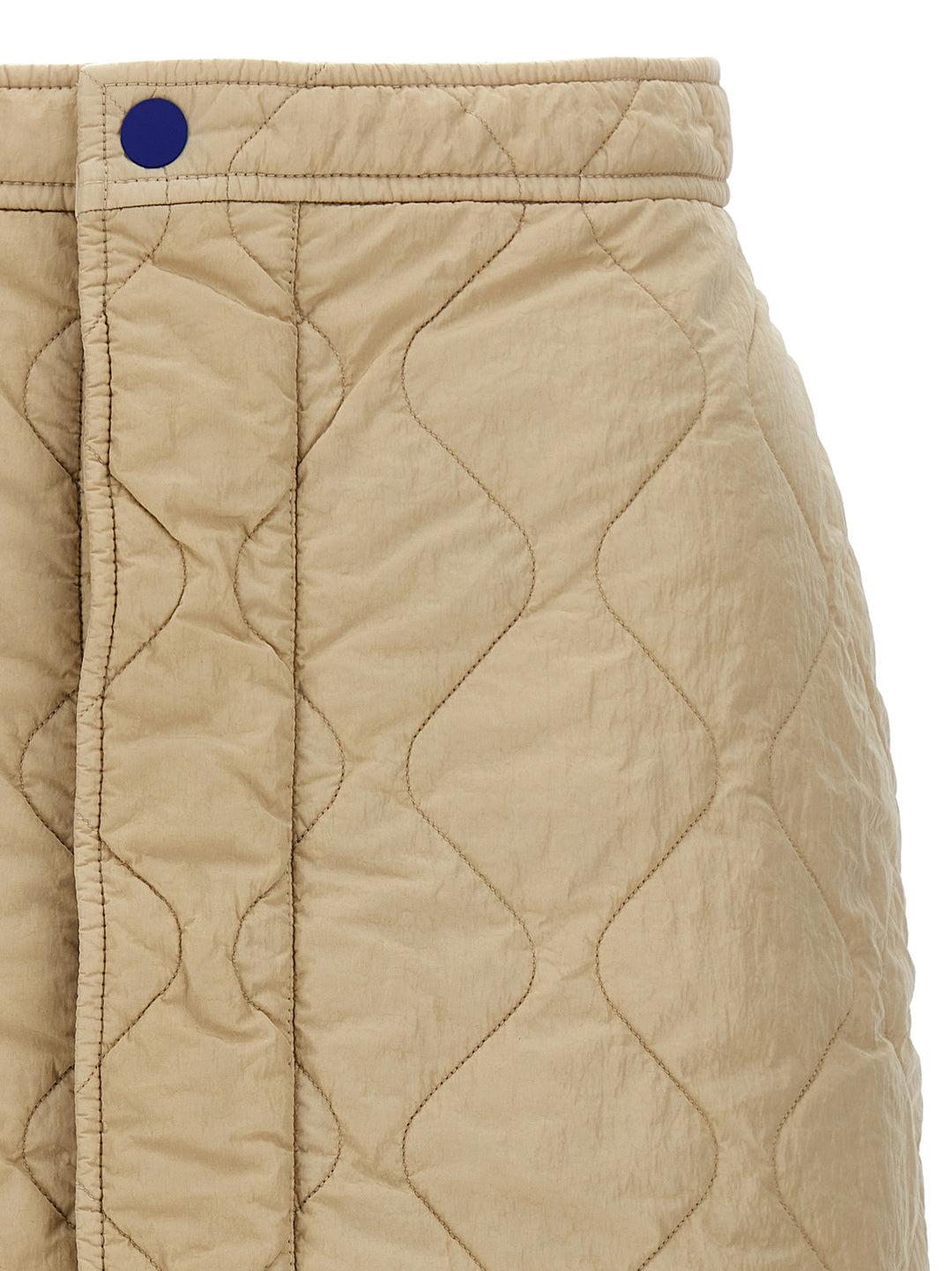 Quilted Nylon Skirt Skirts Beige