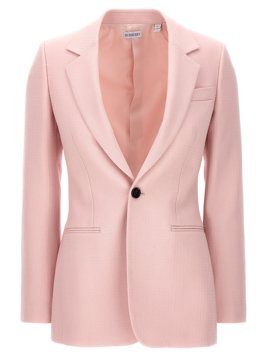Single-Breasted Tailored Blazer Blazers Pink