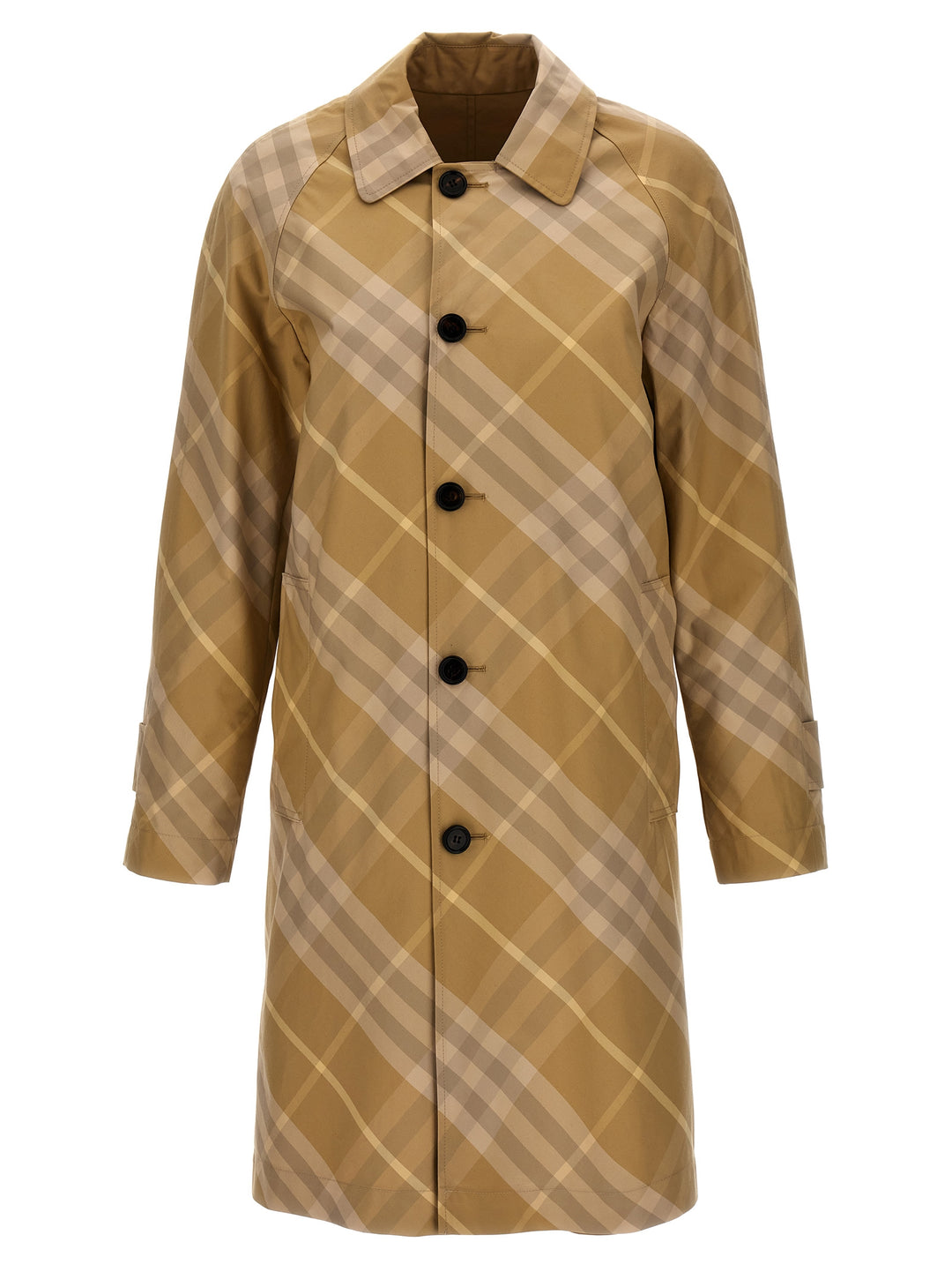 Check Reversible Coat Coats, Trench Coats Beige