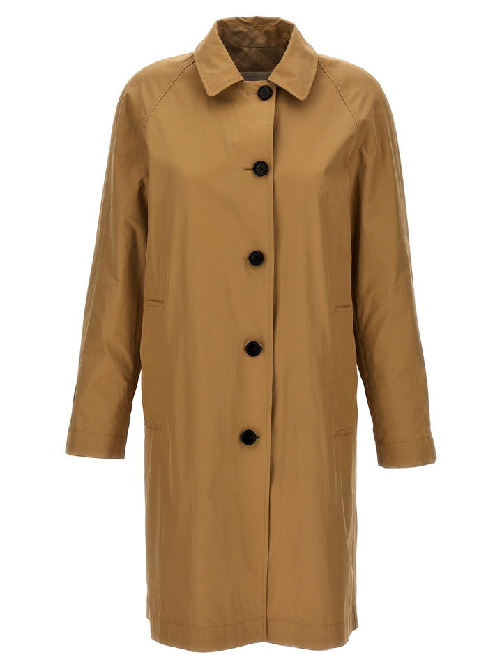 Check Reversible Coat Coats, Trench Coats Beige