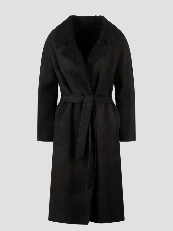 Suede long coat