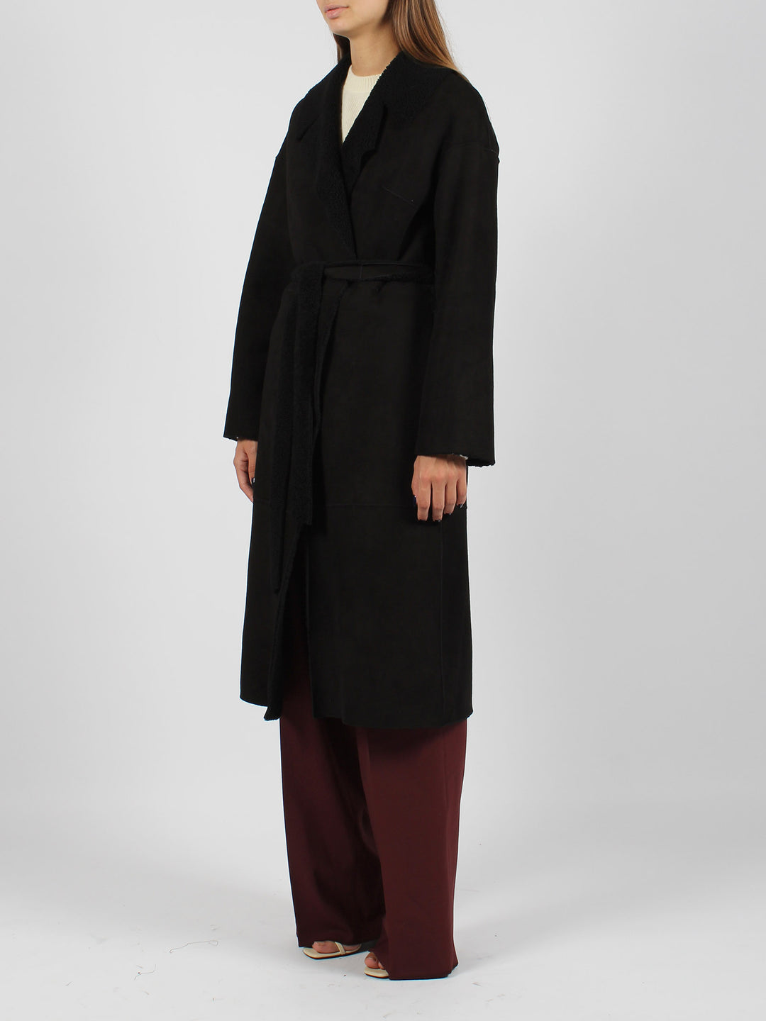 Suede long coat