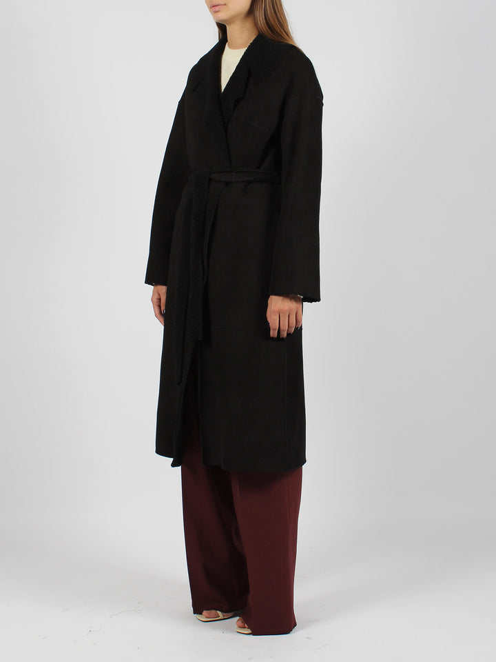 Suede long coat