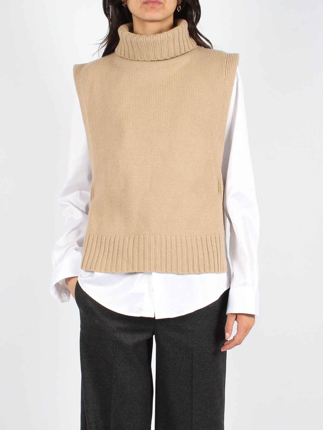 Poncho turtleneck sweater