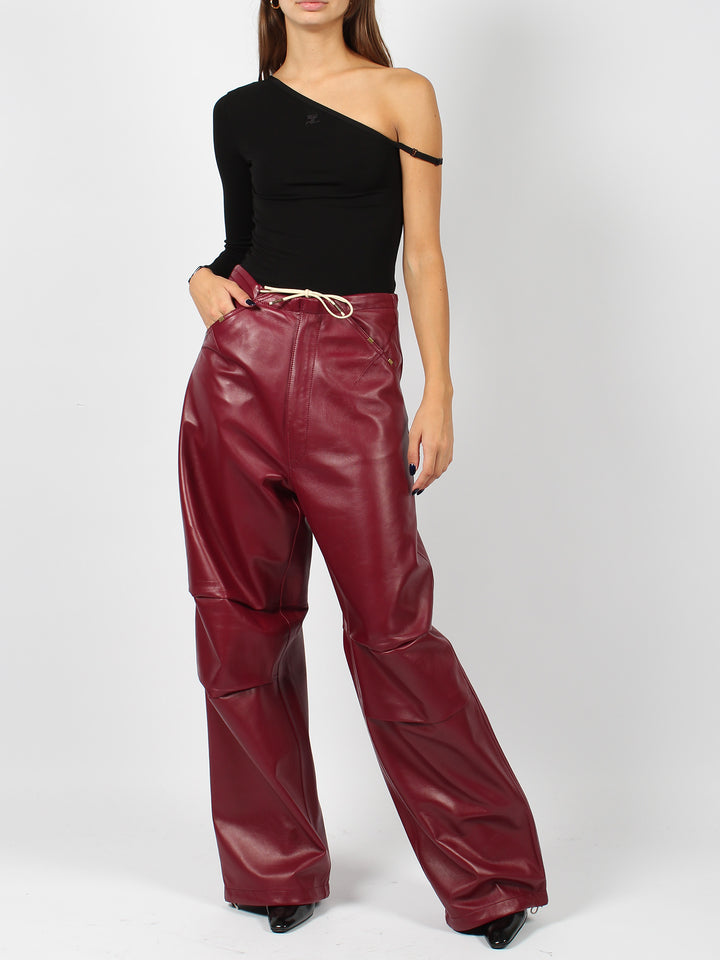 Daisy plonge nappa leather military trousers