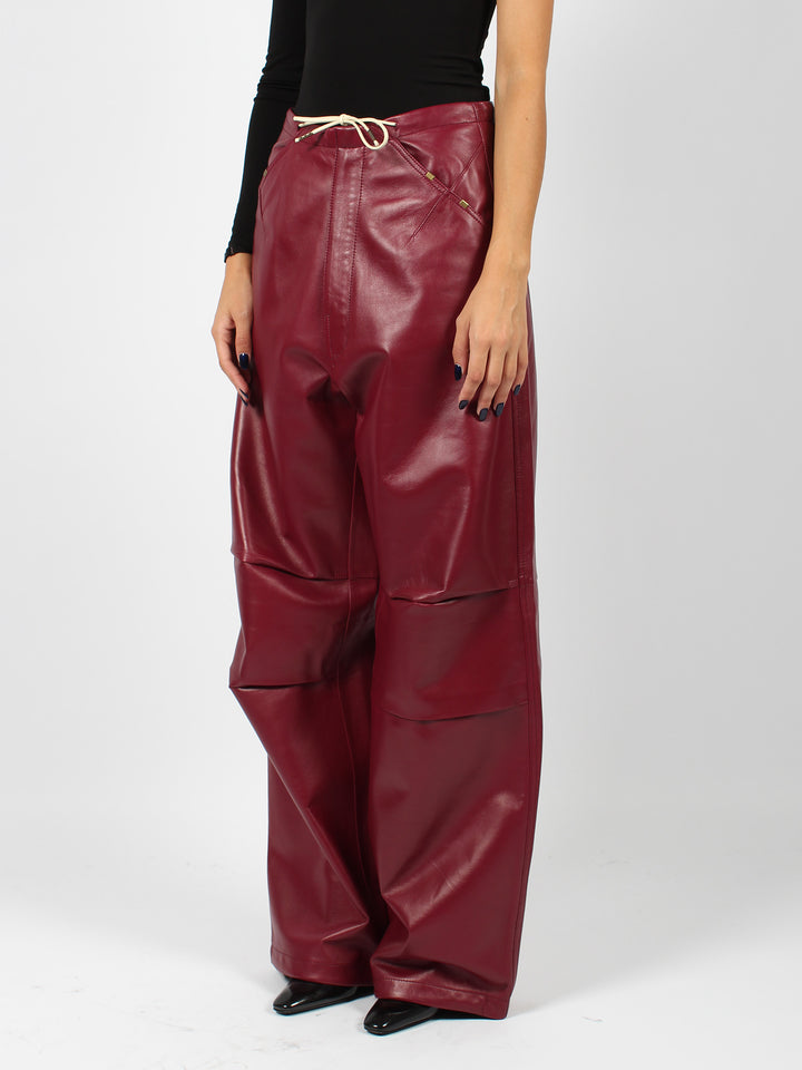 Daisy plonge nappa leather military trousers