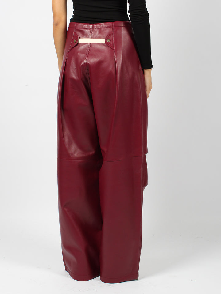 Daisy plonge nappa leather military trousers