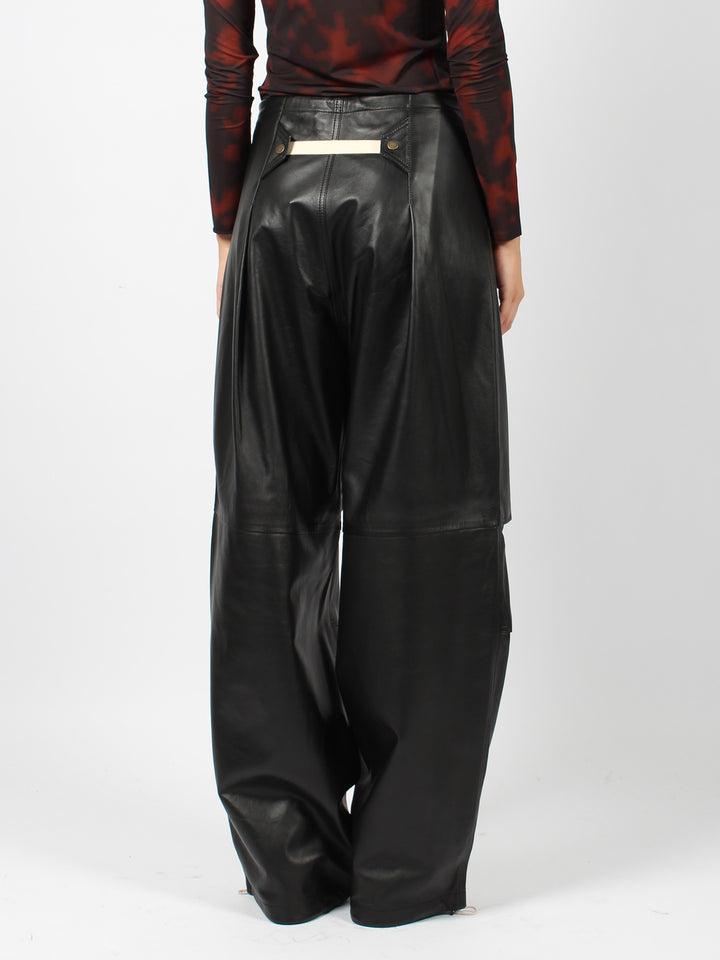 Daisy plonge nappa leather military trousers